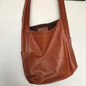 Beautiful buttery leather vintage Eileen Fisher everyday tote bag.